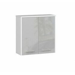 Avord Závěsná koupelnová skříňka Fin 60 cm bílá/stříbrná lesk