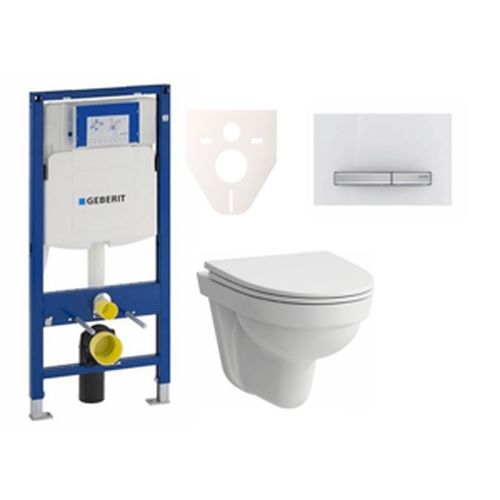 Závěsný set WC Laufen Pro Nordic + modul Geberit Duofix s tlačítkem Sigma 50 (bílá) SIKOGES3H8