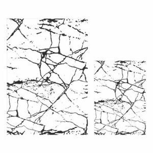 Sada 2 bílo-černých koupelnových předložek Minimalist Home World Marble