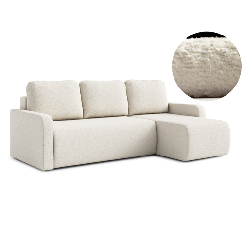 Rozkládací rohová sedací souprava ELES Pravá Krémová