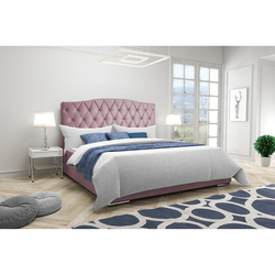 Postel STELLA 14 STANDARD 140x200 cm - stříbrné nohy Růžová