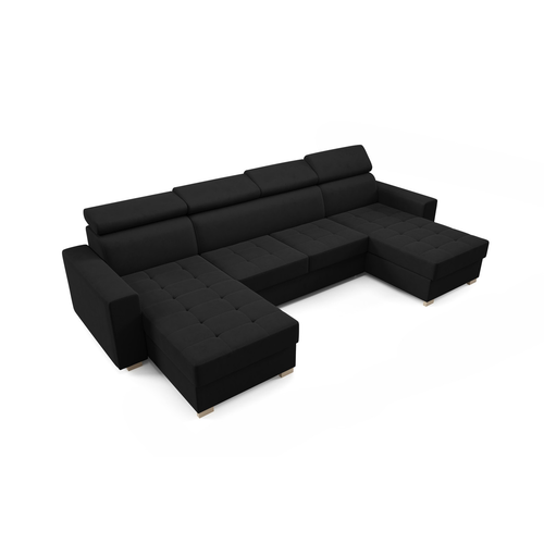 Rozkládací sedací souprava MONSUN U Černá I