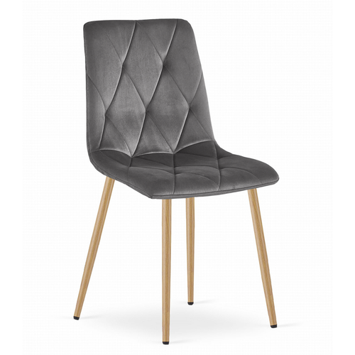 Jídelní židle LIBRA - šedá/nohy v barvě dřeva