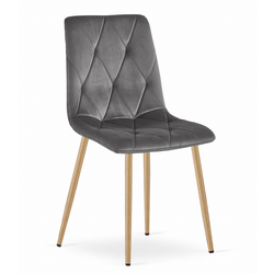 Jídelní židle LIBRA - šedá/nohy v barvě dřeva