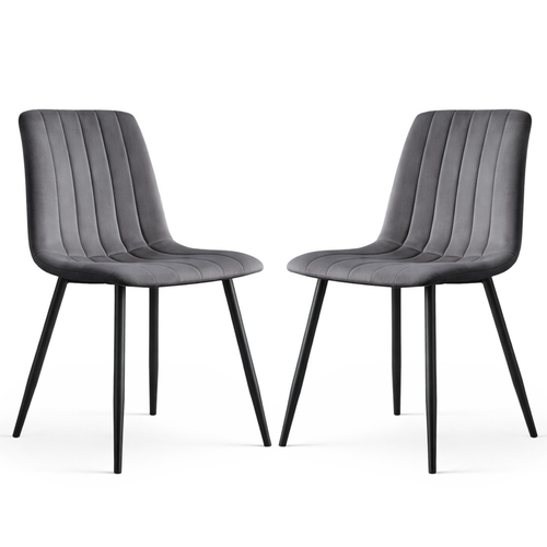 Set 2 ks čalouněných židlí LIVO - šedá