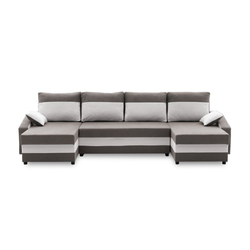 Velká rohová rozkládací sedací souprava SPARTA Šedá/bílá