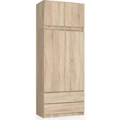 Šatní skříň s nadstavbou S90 2 dvířka 2 zásuvky dub sonoma