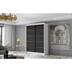 Šatní skříň LUNGO IV 120 cm - bílá/černá