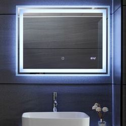 Aquamarin Koupelnové zrcadlo s LED osvětlením, 80 x 60 cm