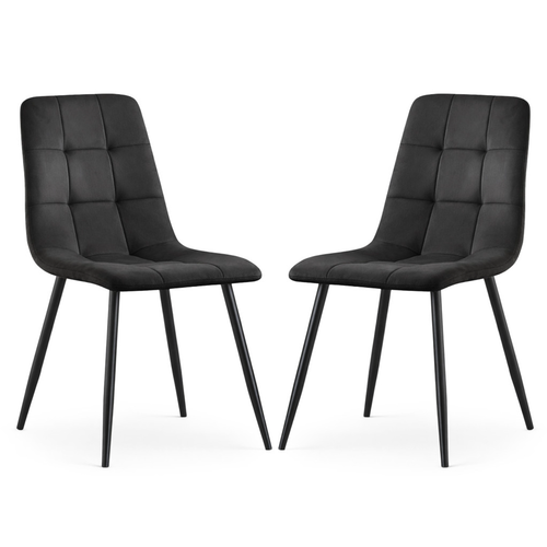 Set 2 ks čalouněných židlí NERO - černá