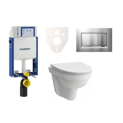 Závěsný set WC Laufen Pro Nordic + modul Geberit Kombifix s tlačítkem Sigma 30 (chrom mat) SIKOGE2H7