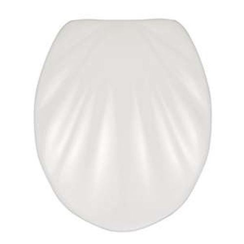 Bílé WC sedátko se snadným zavíráním Wenko Premium Sea Shell, 45,5 x 38 cm