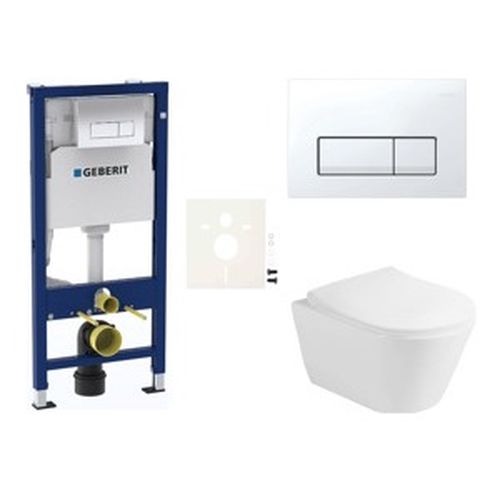 Závěsný WC set Geberit do lehkých stěn / předstěnová + WC Glacera Ava SIKOGESAVAD50