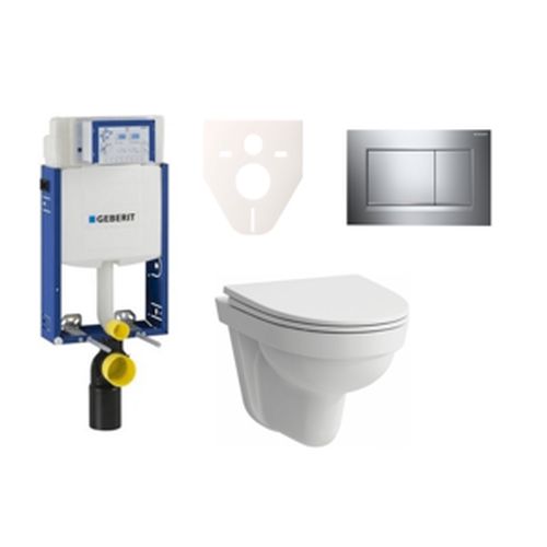 Závěsný set WC Laufen Pro Nordic + modul Geberit Kombifix s tlačítkem Sigma 30 (chrom lesk) SIKOGE2H6