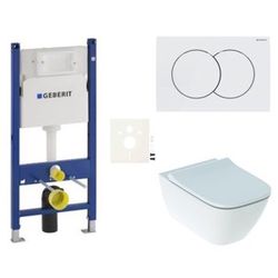 Cenově zvýhodněný závěsný WC set Geberit do lehkých stěn / předstěnová montáž+ WC Geberit Smyle SIKOGESSMD01