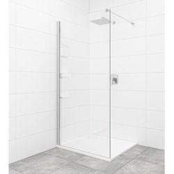 Sprchová zástěna Walk-In 120 cm s profilem, zavětrováním a dopňky SAT Walk-in chrom lesklý SATBWI120PRDOPL