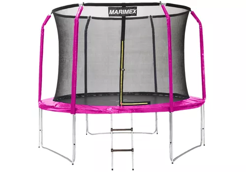 Trampolína Marimex 305 cm růžová + vnitřní ochranná síť + schůdky
