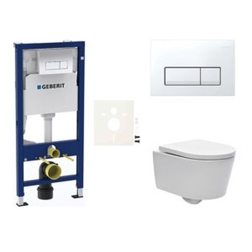 Závěsný WC set Geberit do lehkých stěn / předstěnová + WC SAT Brevis SIKOGESBRED50