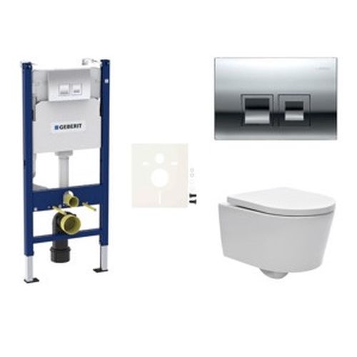 Závěsný WC set Geberit do lehkých stěn / předstěnová + WC SAT Brevis SIKOGESBRED35