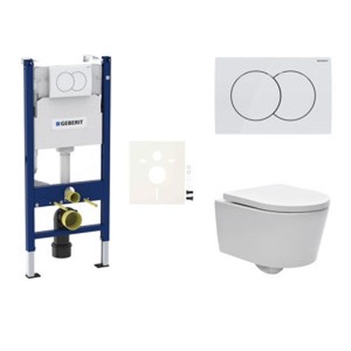 Cenově zvýhodněný závěsný WC set Geberit do lehkých stěn / předstěnová montáž+ WC SAT Brevis SIKOGESBRED01