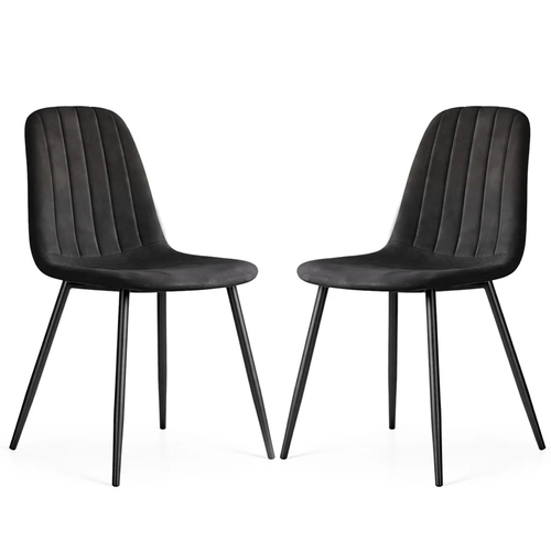 Set 2 ks čalouněných židlí LUMO - černá