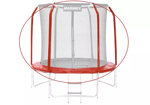 Sada krytu pružin a rukávů pro trampolínu 244 cm - červená | 19000773
