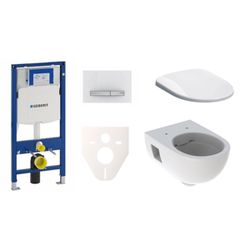 Závěsný set WC Geberit Selnova + modul Geberit Duofix s tlačítkem Sigma 50 (bílá lesk)