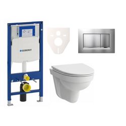 Závěsný set WC Laufen Pro Nordic + modul Geberit Duofix s tlačítkem Sigma 30 (chrom mat) SIKOGES3H7