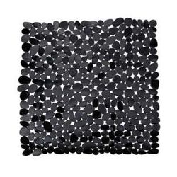 Černá protiskluzová koupelnová podložka Wenko Drop, 54 x 54 cm