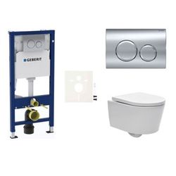 Závěsný WC set Geberit do lehkých stěn / předstěnová + WC SAT Brevis SIKOGESBRED20