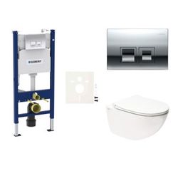 Závěsný WC set Geberit do lehkých stěn / předstěnová + WC SAT Infinitio SIKOGESINFD35