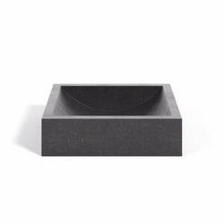 Černé umyvadlo z terrazzo Kave Home Sunday, 40 x 45 cm