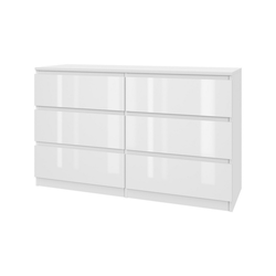 Komoda 120/6 - bílý lesk