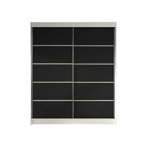 Šatní skříň LINO IV šířka 120 cm - bílá/černá