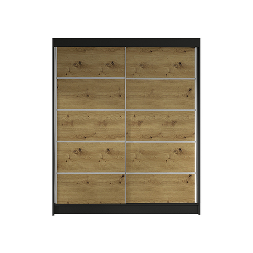 Šatní skříň LINO IV šířka 120 cm - černá/dub artisan
