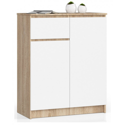 Komoda K80 2D1SZ dub sonoma/bílá