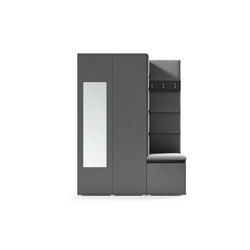 Předsíňová stěna AMI 11 Hnědá Se zrcadlem Dub artisan/černá