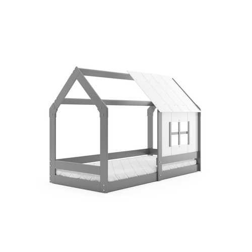 Dětská postel DOMEK s oknem 80x160 cm Šedá