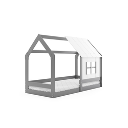Dětská postel DOMEK s oknem 80x160 cm Šedá