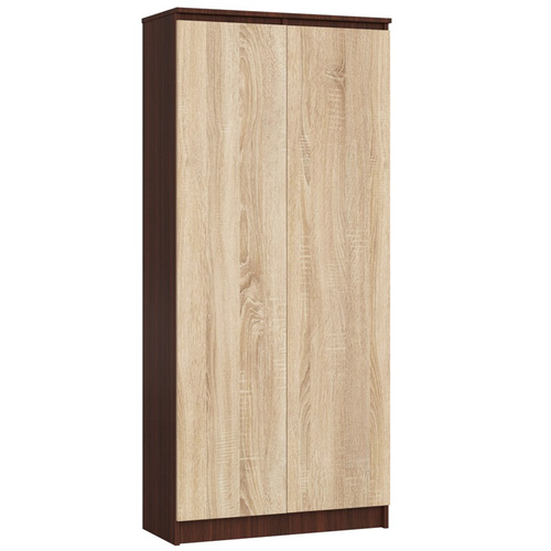 Regál R 80 cm CLP 2 dvířka 8 poliček wenge/dub sonoma