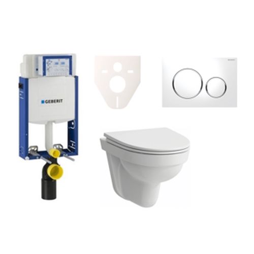 Závěsný set WC Laufen Pro Nordic + modul Geberit Kombifix s tlačítkem Sigma 20 (bílá) SIKOGE2H4