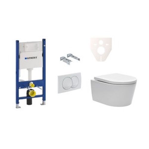 Cenově zvýhodněný závěsný WC set Geberit do lehkých stěn / předstěnová montáž+ WC SAT Brevis SIKOGES5W0