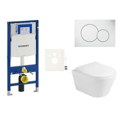 Závěsný WC set Geberit do lehkých stěn / předstěnová + WC Glacera Ava SIKOGESAVAS01