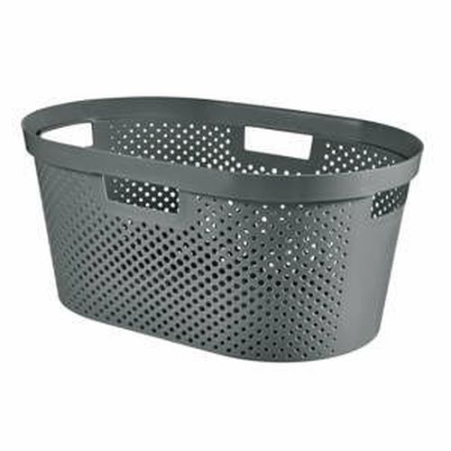 Šedý koš na prádlo CURVER Infinity Hamper, 40 l