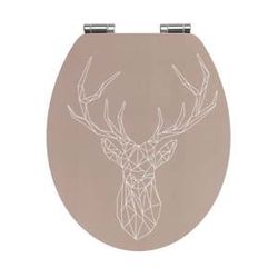 WC sedátko z bambusu a dřevovláknité desky Wenko Stag, 44 x 37,5 cm