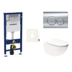 Závěsný WC set Geberit do lehkých stěn / předstěnová + WC SAT Infinitio SIKOGESINFD20