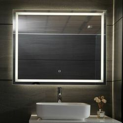 Aquamarin Koupelnové zrcadlo s LED osvětlením, 100 x 80 cm