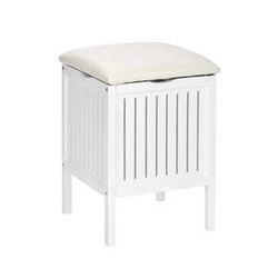 Bílá dřevěná stolička s úložným prostorem Wenko Oslo