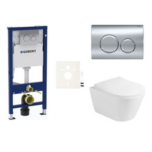 Závěsný WC set Geberit do lehkých stěn / předstěnová + WC Glacera Ava SIKOGESAVAD20