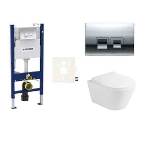 Závěsný WC set Geberit do lehkých stěn / předstěnová + WC Glacera Ava SIKOGESAVAD35